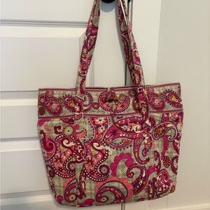 Vera Bradley Paisley Meets Plaid Quilted Tote Bag